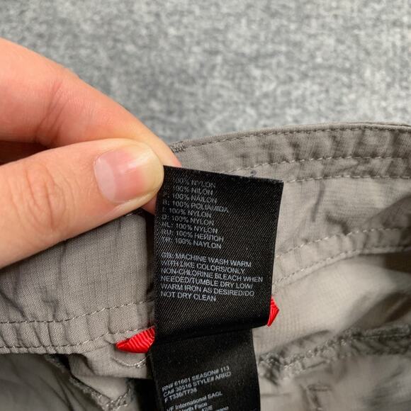 The North Face Pants Womens 6 Grey Nylon Roll Up Stow Pocket Drawstring Hiking - Picture 9 of 16